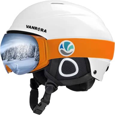VANRORA Conjunto de capacete e óculos de esqui - capacete de snowboard certificado de segurança, óculos de esqui com lentes intercambiáveis, para homens e mulheres