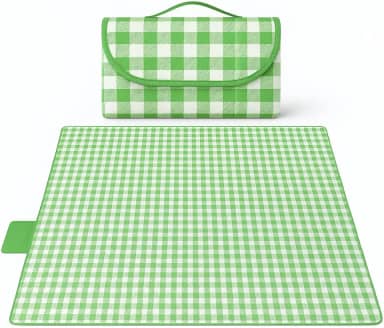 Tapete Piquenique Impermeável Dobrável 200x200cm Grande com Alça Toalha Ideal para Picnic Parque Praias Passeios ao Ar Livre a Prova de Água Fácil de Carregar (Verde)