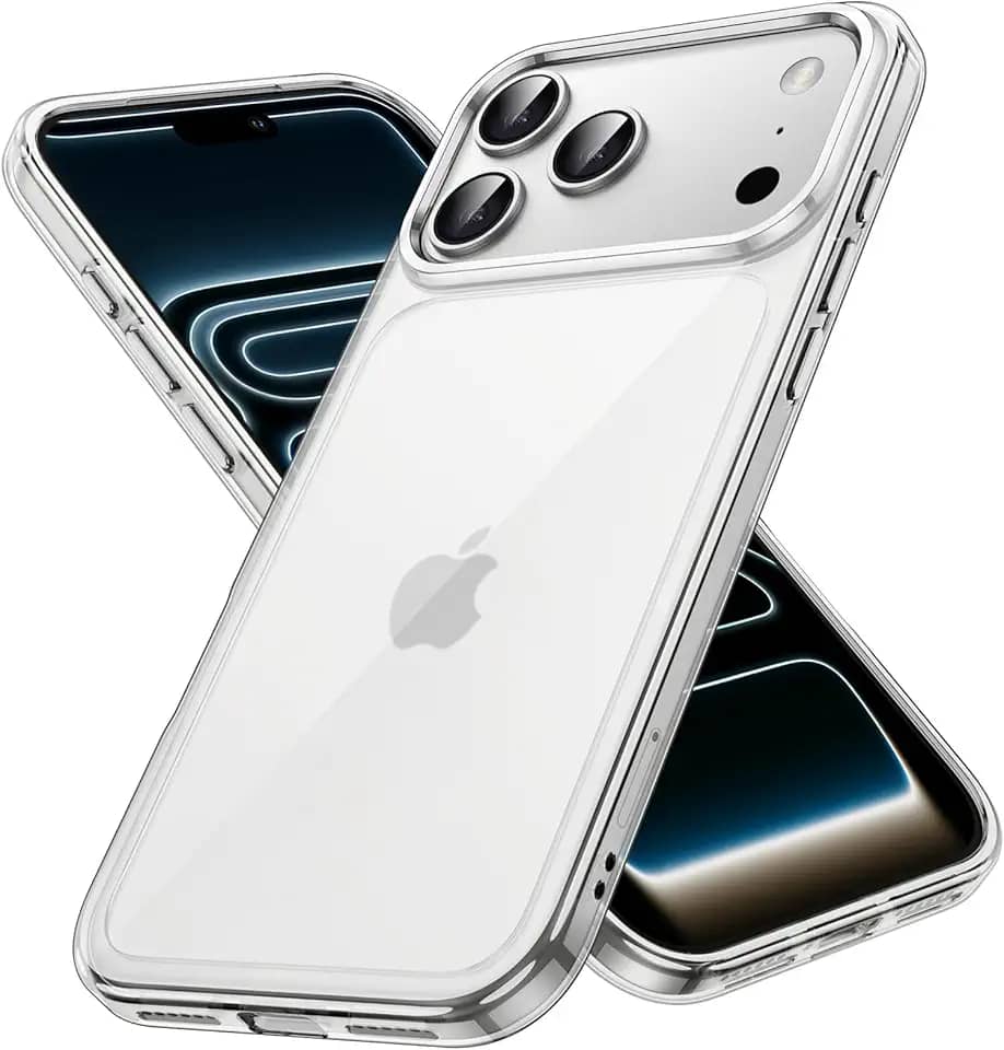 JETech Capa para iPhone 17 Pro Max 6,9 Polegadas, Case Protetora de Telefone à Prova de Choque, Anti-Amarelecimento, Parte Traseira Transparente Anti-Riscos (Claro)