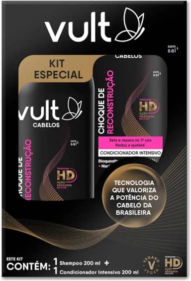 VULT PROMOPACK SHAMPOO E COND CHOQUE DE RECONSTRUÇÃO 2x200ml