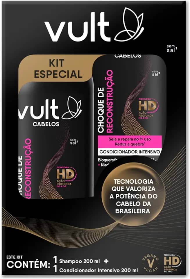 VULT PROMOPACK SHAMPOO E COND CHOQUE DE RECONSTRUÇÃO 2x200ml
