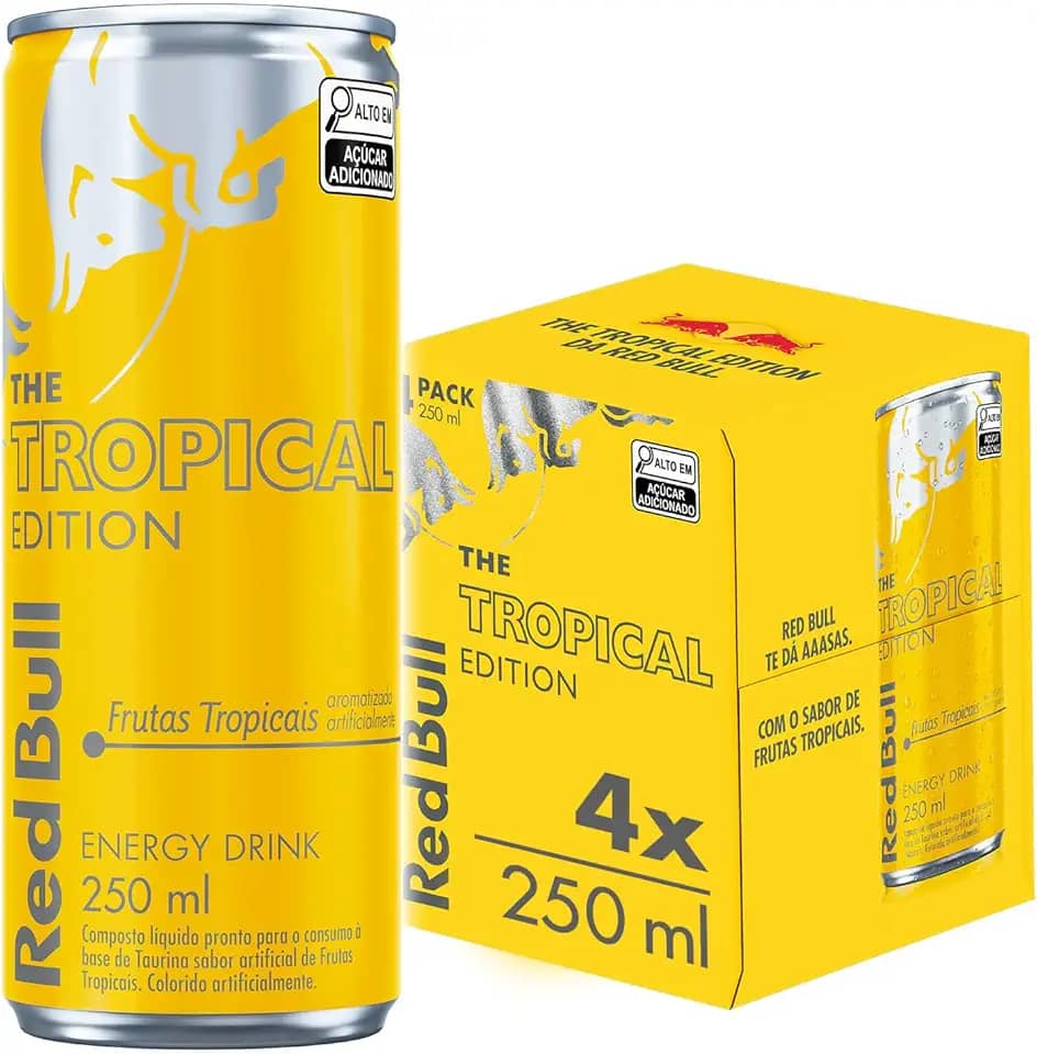 Pack de 4 Latas Red Bull Energético, Tropical, 250ml