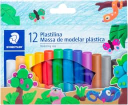 STAEDTLER Massa de Modelar - 12 Cores - Macia, Misturável, Não Mancha e Não Gruda – Fácil de Limpar, Ideal para Crianças e Atividades Criativas