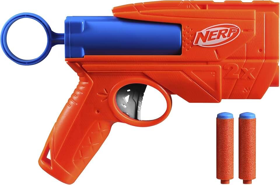 Nerf N Series Ward, Lançador em plástico azul e laranja com 12 dardos Nerf N1 (compatíveis apenas com lançadores N Series), para crianças a partir de 8 anos