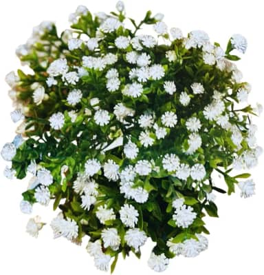 KINDU - Mini Buquê de Flores Mosquitinho Branco Artificial