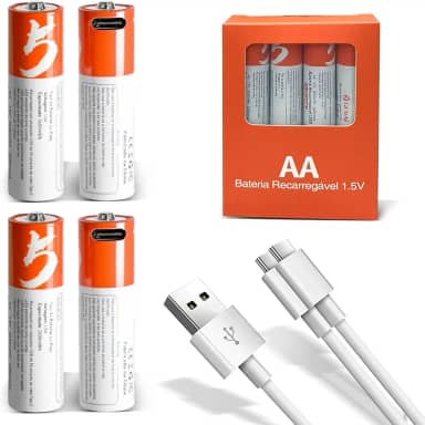 Pilha AA Pilha Recarregável AA 2600mah Bateria 1,5v Bateria 1,5v Original 4 Unidades Comum