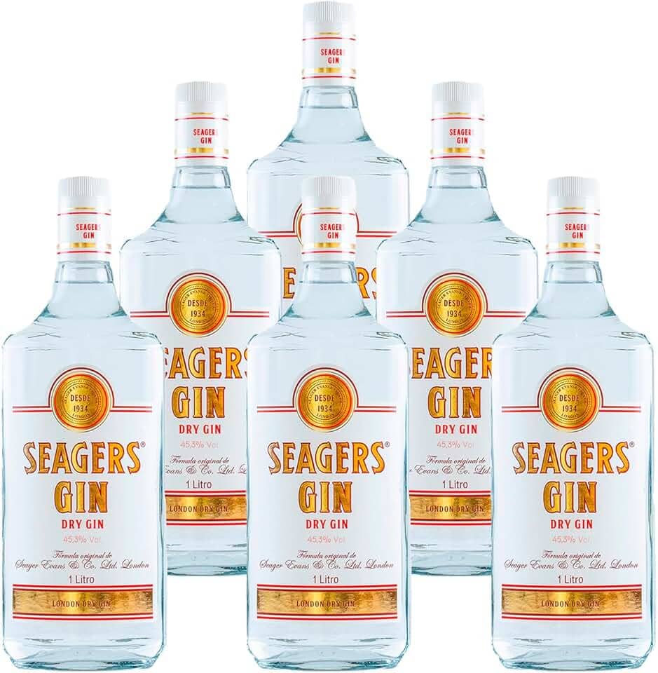 Seagers, Gin Nacional Seagers Dry Gin 1l 6 Unidades