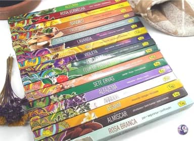 Kit Incenso Indiano Taj Vários Aromas - 15 Caixas com 8 varetas cada + Incensário