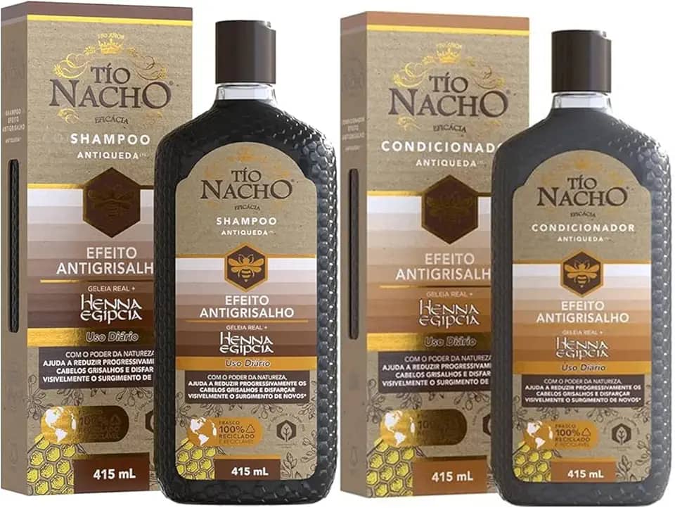 KIT TIO NACHO ANTIGRISALHO SHAMPOO + CONDICIONADOR ANTIQUEDA 415ML