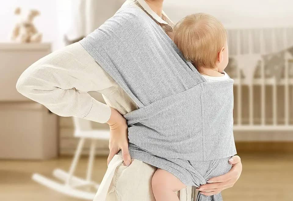 Wrap Sling de Vestir Pratico Unissex (M, Cinza Mescla)