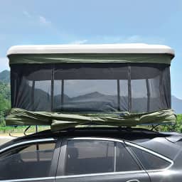 Tendas de teto para acampamento à prova d'água, barraca de teto solar, caminhão de teto, SUV barraca de telhado de acampamento com escada respirável grande espaço para viagem ao ar livre barraca de