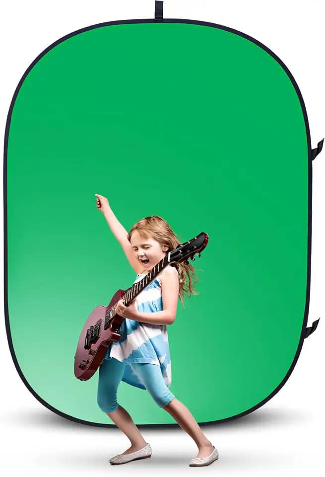 Chroma key, 150 * 200cm, Fundo Fotografico, Tela Verde Portátil, Dobrável Dupla Face com Bolsa, Fundo Verde para Jogos, Zoom, Chat de Vídeo, Tela de Fundo para Transmissão