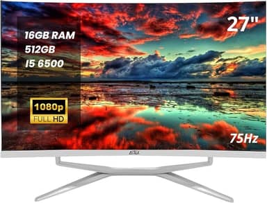 Computador All in One Curvo 27" 75Hz Full HD Painel VA i5 6500 512GB 16GB RAM DDR3 Wi-Fi 2.4 e 5GHz com Alto-Falante Integrado