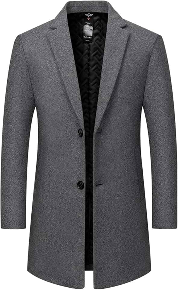 Blazer masculino masculino com gola alta forrado com lã de ovelha para trabalho modesto, longo, básico, inverno, outono, 2025