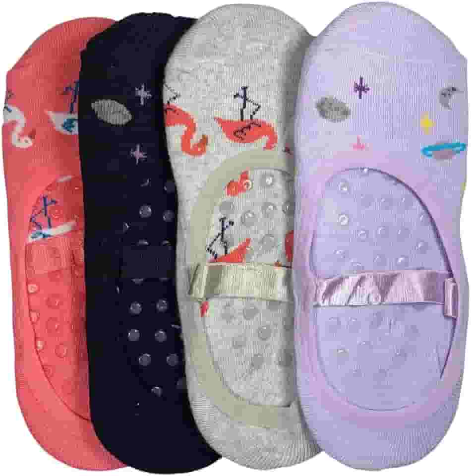 Kit 2 Meias Sapatilha Antiderrapante Feminina Pilates Yoga Lisa Estampada (Estampa)