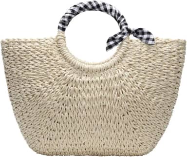 Bolsas de palha grandes para mulheres | Sacola de praia de viagem de palha M tecido bolsa de ombro feita à mão