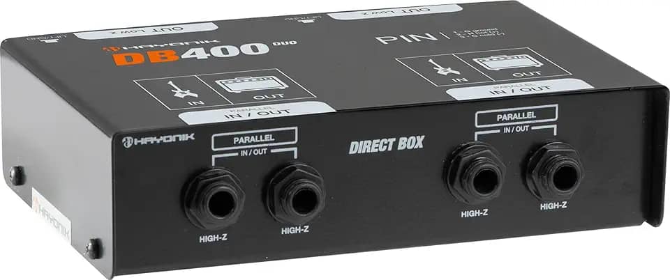 HAYONIK, Direct Box Duplo Estéreo DB400Duo Preto