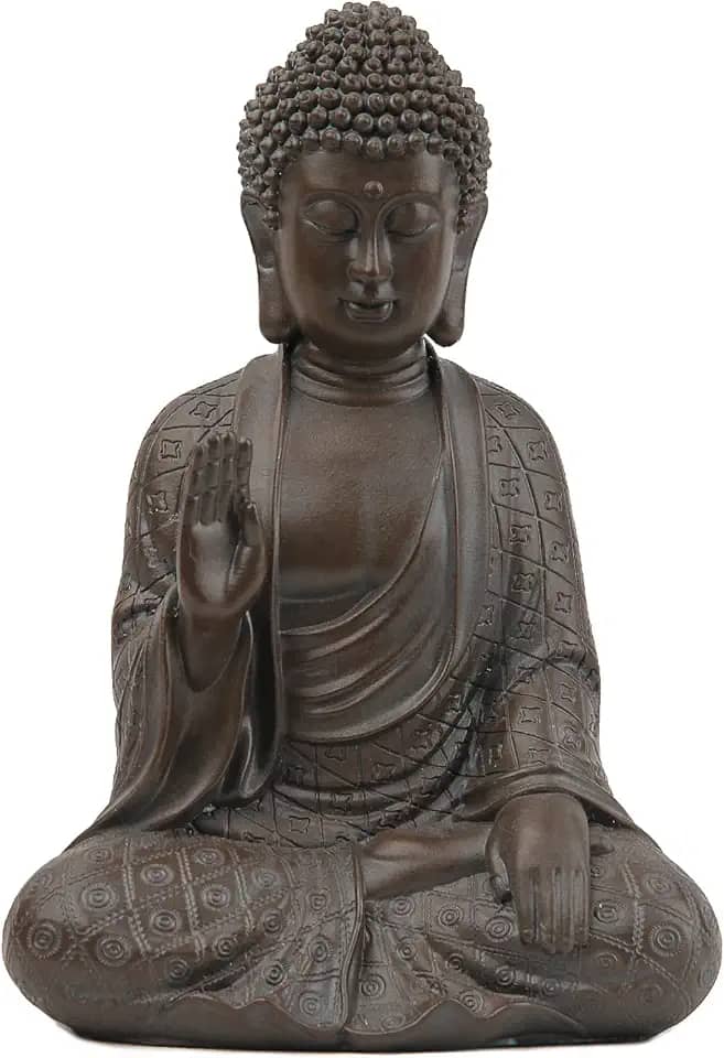 Estátua Buda de Buda – Estátuas de Buda para Decoração de Casa, Estatuta de Buda de Buda, Decoração de Buda de Meditação Marrom 19 cm