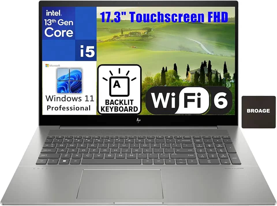 HP Laptop Empresarial Envy 17 2023 Com Tela Sensível Ao Toque Fhd De 17,3', Intel I5-13500H 14 Núcleos 13ª Geração (Beat I7-12650H), 32 Gb Ram Ddr4, Ssd Pcie 1 Tb, Wi-Fi 6E, Bluetooth 5.3, Teclado R