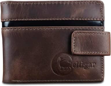 Carteira Masculina De Couro Legítimo Antifurto Bloqueio Rfid