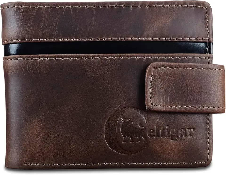 Carteira Masculina De Couro Legítimo Antifurto Bloqueio Rfid