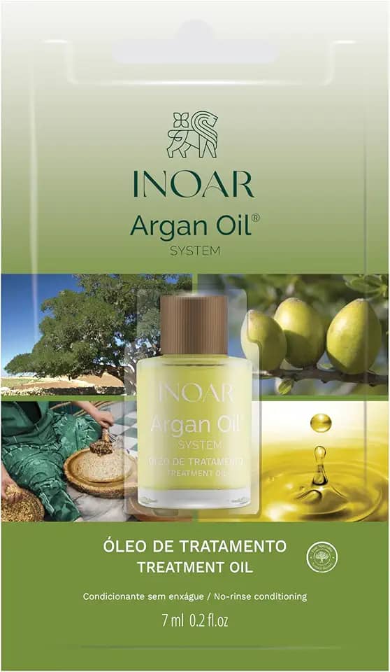 Inoar Óleo de Argan Blister – Ação Antioxidante, Hidratação, Brilho e Finalização com Redução de Frizz - 7ml