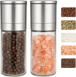 Kit 2 Moedor de pimenta e sal Moedor De Sal Grosso Em Acrílico Moedor moedor de temperos mecanismo de Cerâmica Saleiro de mesa Porta sal - Bertaglia®