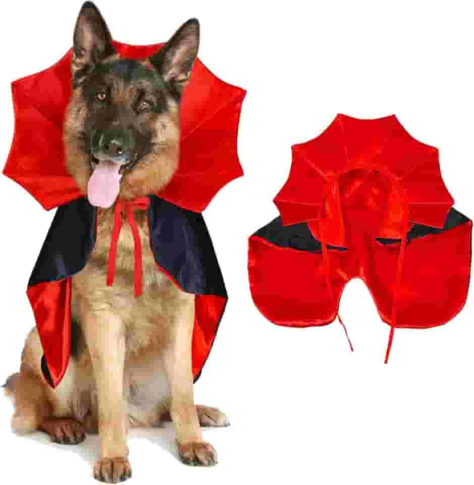 GOYOSWA Fantasias de Halloween para cães, fantasia de capa de vampiro e diabo, fantasia de Halloween para cães pequenos, médios e grandes (grande)