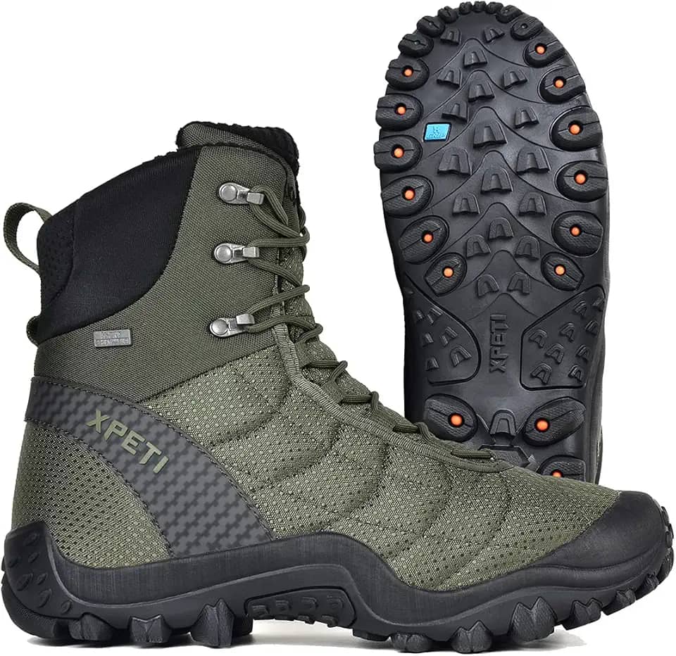 Crest EVO Bota masculina à prova d'água para trilhas, montanhismo, inverno, caminhada, Verde oliva, 8
