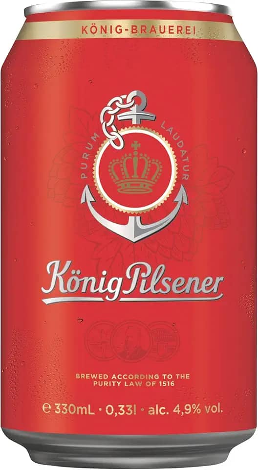 Cerveja alemã König Pilsener - Fardo com 24 latas de 330ml