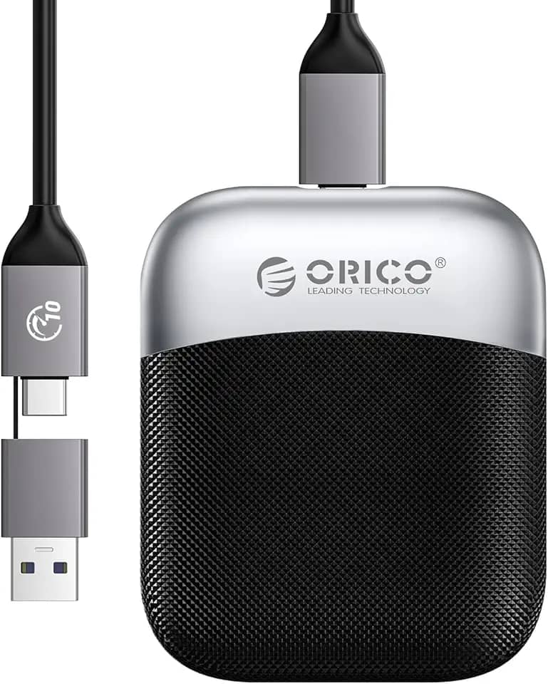 ORICO SSD externo de 256 GB com cabo USB C e A 2 em 1, até 460 MB/s, unidades de estado sólido portáteis Plug and Play, armazenamento confiável para smartphone USB C, tablet, PC - M5PLUS