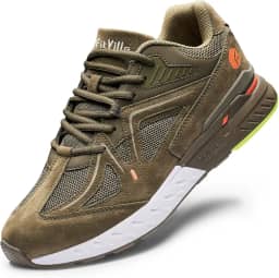 Tênis de caminhada extra largo para homens de largura larga para alívio da dor no calcanhar dos pés planos - Rebound Core, Verde militar, 13 X-Wide