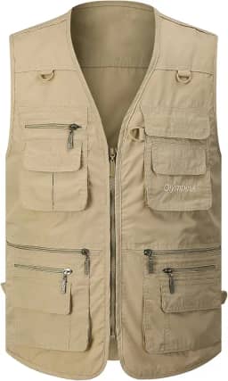 Colete de pesca masculino utilitário para tiro Safari colete de viagem com bolsos