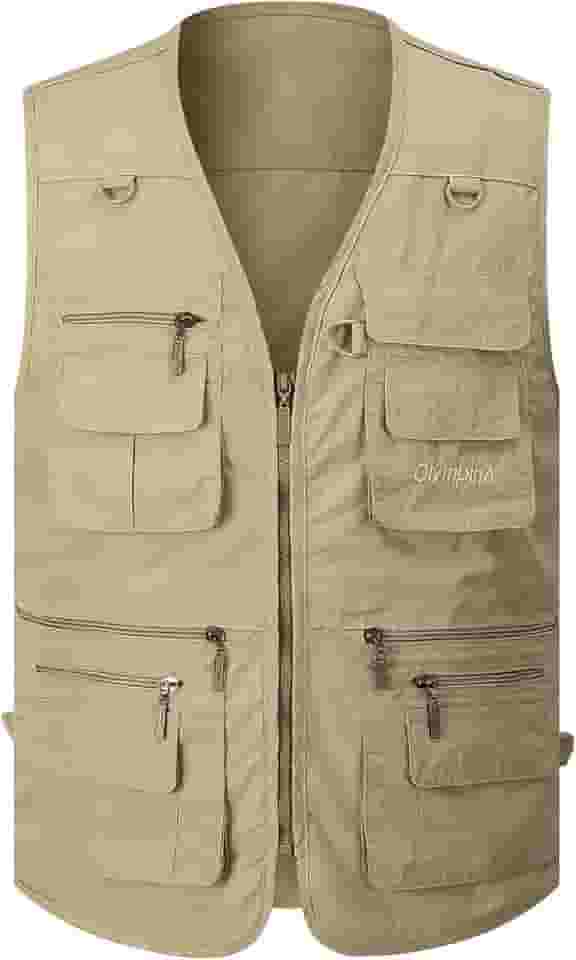 Colete de pesca masculino utilitário para tiro Safari colete de viagem com bolsos