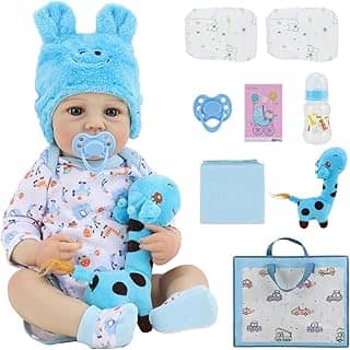 Boneca Reborn, Boneca Bebê Reborn Macia e Realista, 48 cm, Banhável, Vem com Sacola de Presente e Toalha de Banho, Adequada como Presente para Crianças de 3 Anos ou Mais