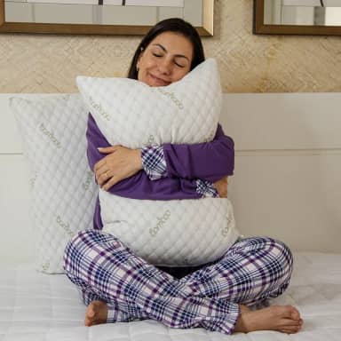 Travesseiro de Fibra de Bambu 50x70 Antiácaro, Antialérgico, Lavável e Macio como Pluma Ortopédico e Respirável para Sono Tranquilo