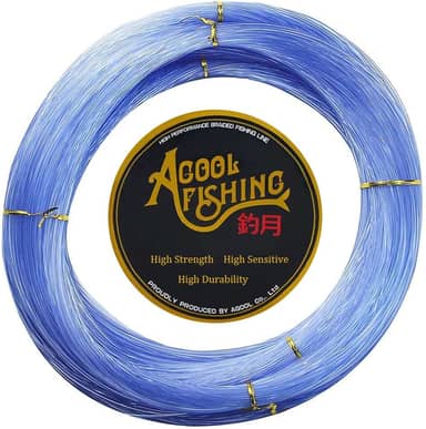 Linha de pesca de monofilamento AGOOL super potente sem memória linha de pesca de nylon linha de pistola de lança forte e resistente à abrasão em água doce água salgada 500 m / 547 m (azul, 0,4 mm - 23,2 lbs)