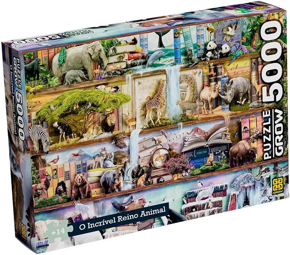 Quebra-Cabeça 5000 Peças - O INCRIVEL REINO ANIMAL - Grow