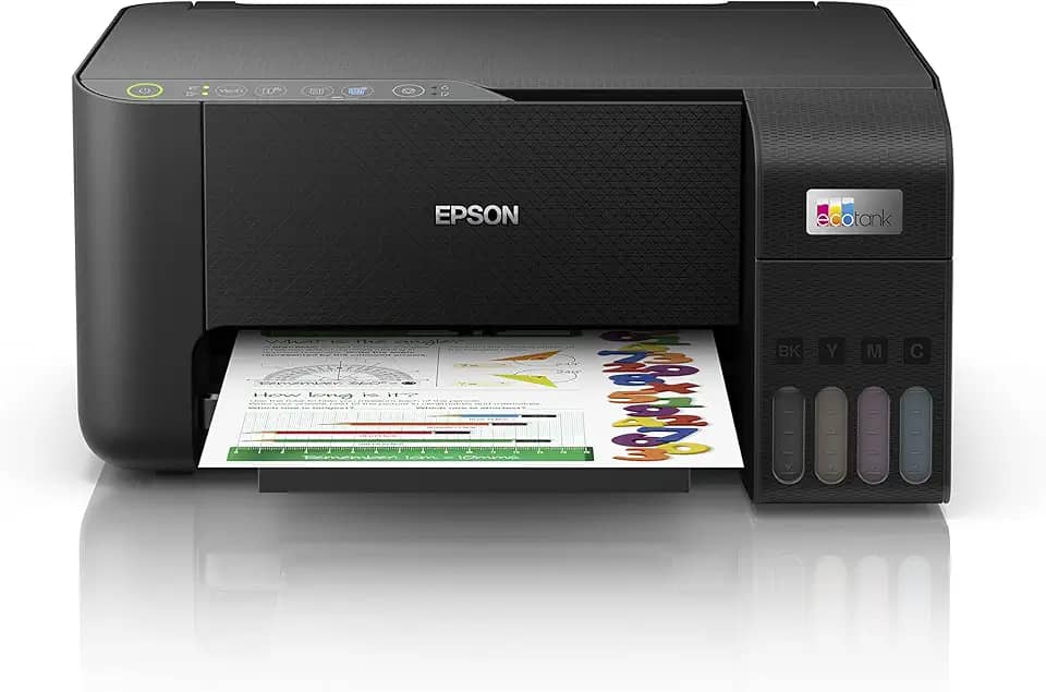 Epson EcoTank L3250 Impressora de tanque de tinta doméstica A4, colorida, impressora 3 em 1 com conectividade WiFi e aplicativo SmartPanel, preta, grande