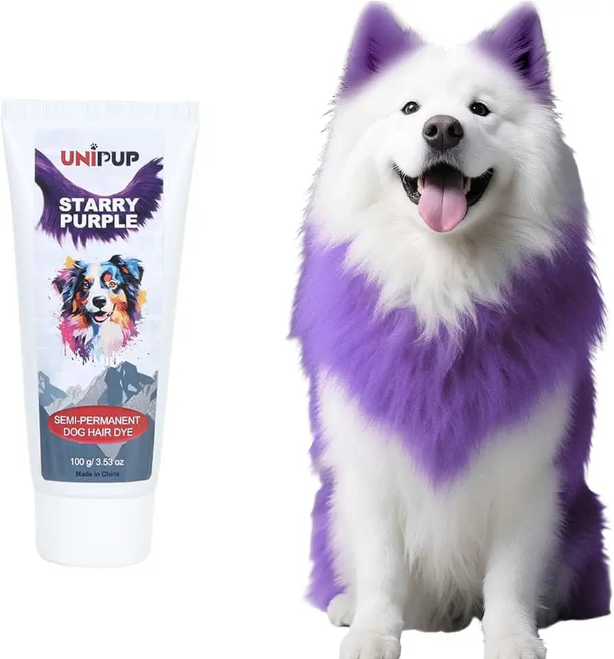 UNIPUP Tintura semipermanente de pelo de cachorro segura e suave para cães, gatos e todos os animais de estimação U-PHD04 (roxo estrelado