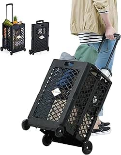 Carrinho Compras Feira Cesta Dobrável C/ 4 Rodinhas 25Kg 60L