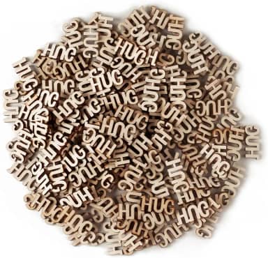 Abraços de madeira 200 peças saco de abraço para dar DIY pote de abraços mini engraçado madeira inacabada abraço letras pequeno presente para aniversário, Natal, Dia dos Namorados, Dia de Ação de