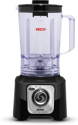 Liquidificador Arno Powermax 1400W LN65 Preto, com 6 Lâminas Powelix Pro, 3,1L de Capacidade, Tecnologia Comfort Control e Design Arno, 220V