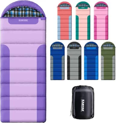 Saco de dormir com forro de flanela de algodão para adultos, adolescentes, crianças, clima frio e quente, 3 estações, equipamento essencial de acampamento compacto leve, caminhadas, atividades ao ar