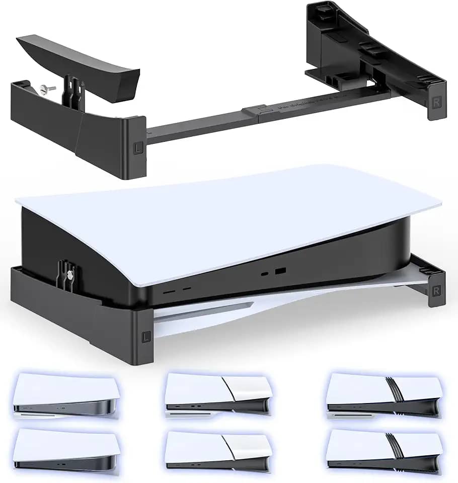 OIVO Suporte horizontal PS5/Slim/Pro para disco e console digital, suporte de base de acessórios PS5 estável com hastes de suporte atualizadas na parte inferior e design escalável para console