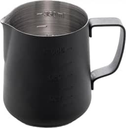 LYOR - Leiteira de Aço Inox Preta 350ml - Com Régua Medidora em Relevo