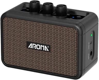 Aroma-AG-04 Alto-falante Portátil Mini Amplificador, Áudio Bluetooth, Acessórios Guitarra Elétrica, Saída 5W -Amplificadores e Pré-Amplificadores para Guitarra e Baixo