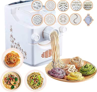 MáQuina De Espaguete EléTrica, MáQuina De Embalagem De Bolinho De Massa, Painel De Toque, Com 9 Moldes De MacarrãO, 500g De Grande Capacidade, Para Fazer MacarrãO, MacarrãO