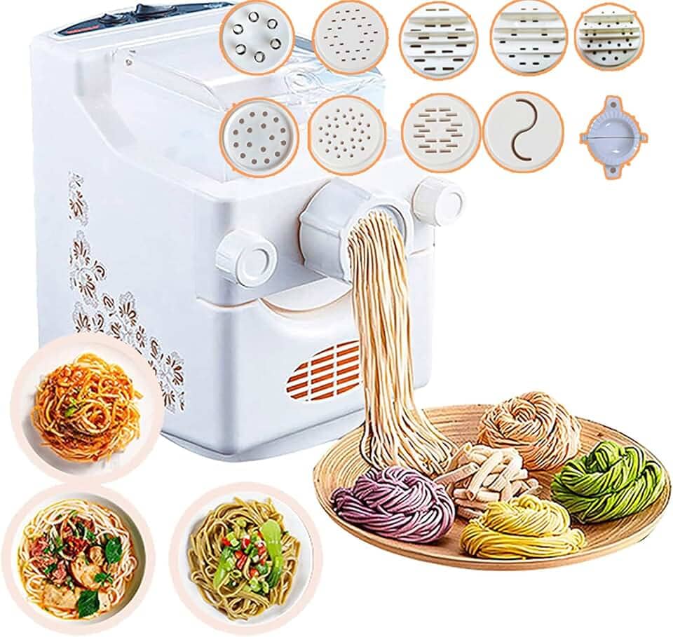 MáQuina De Espaguete EléTrica, MáQuina De Embalagem De Bolinho De Massa, Painel De Toque, Com 9 Moldes De MacarrãO, 500g De Grande Capacidade, Para Fazer MacarrãO, MacarrãO