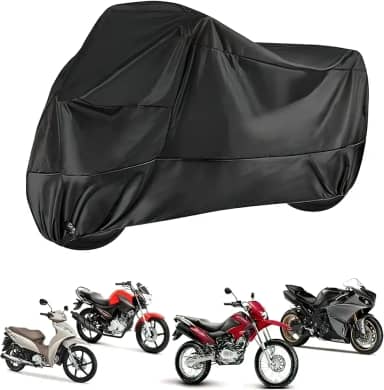 Capa Para Cobrir Moto em Couro Impermeável Proteção Uv Não Risca Reforçada (P)